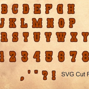 Western Country Cowboy Alphabet Banner Letters font Layered SVG Files only