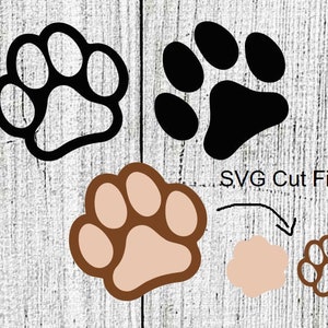 Pawprint Paw Print Dog Chat chiot chaton couches SVG Cut File 3 styles
