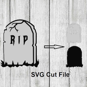 RIP Stone Tombstone grafsteen SVG Halloween Gelaagde cupcake toppers cake topper