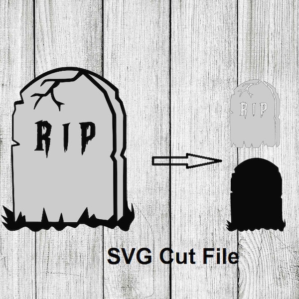 RIP Stone Tombstone grave stone SVG Halloween Layered cupcake toppers cake topper