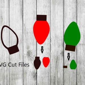 Ampoules lumineuses de Noël, bannière DIY Noël SVG en couches
