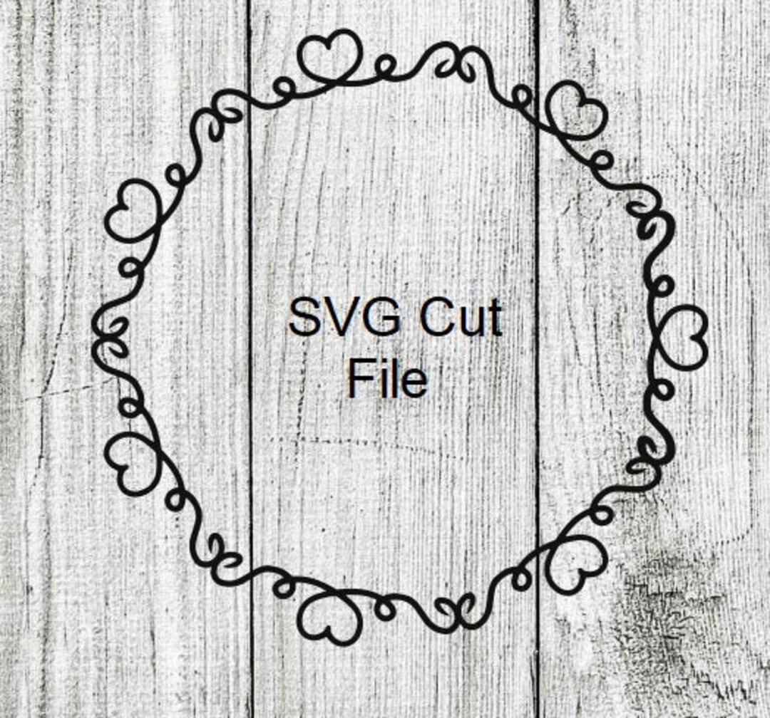 Swirly Circle Monogram frame Family name sign ready for cut file svg By  kArtCreation