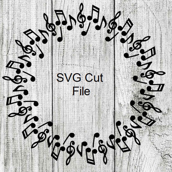 Download Music Notes Monogram Circle Frame Design Element Svg File Etsy