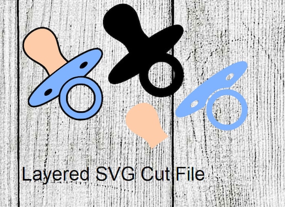 Download Baby Pacifier Soother Dummy Layered Svg Cut File Baby Shower Etsy