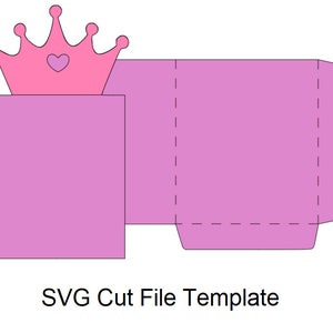 Princess Crown Pull up Pull out Lege Wenskaart Template Uitnodiging Insert Kaarthouder diy SVG