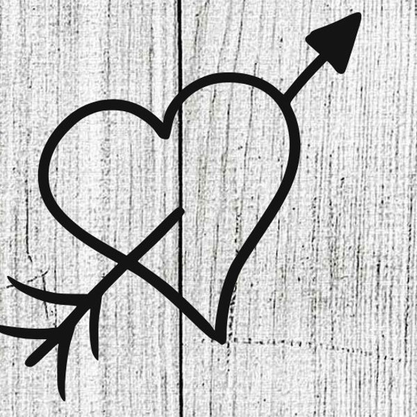 Heart with Arrow SVG File Hand drawn Handdrawn commercial use