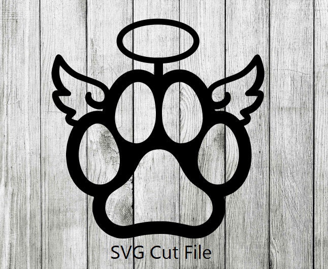 In Memory of Dog Decal with Paw and Angel Wings starting at $4.99
