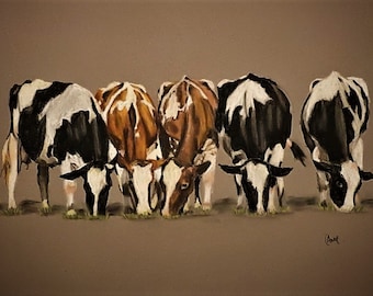 Grazing Time est une peinture pastel originale de moi.