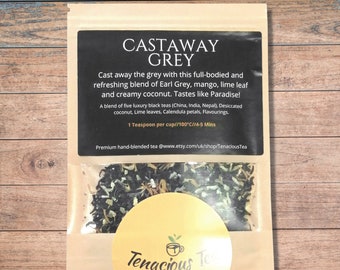 Castaway Grey ~ Coconut Earl Grey Tea with Mango & Lime Leaf, Loose Leaf Black Tea