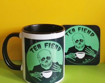 Skulls in Hats Coasters Set of 10 Mug Coffee Tea Wine Drink Gift MDF 