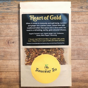 Heart of Gold ~ Turmeric Ginger Orange Cinnamon Chai Tea ~ Golden Milk Latte   Xmas, Mothers Day Neil Young Fan Gift