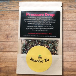 Pressure Drop ~ Wellness Herbal Loose Tea Blend ~ Hawthorne Cinnamon Blueberry Hibiscus Ginger