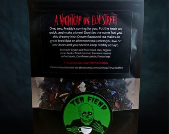 A Nightcap on Elm Street ~ Irish Cream Coffee Flavour Black Tea, Loose Leaf, Horror Movie, Halloween Freddy Krueger Nightmare Tea Lover Gift