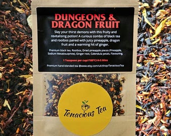 Dragon Fruit Pineapple and Ginger Tea ~ Black Tea & Rooibos Blend, Gift, Christmas, Winter, Birthday