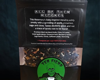 All of Them Witches ~ Apple Cinnamon Black Loose Tea Blend, Subtly Smoky Rosemary's Baby Cult Horror Inspired Autumn Halloween