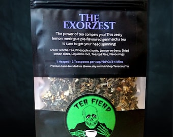 The Exorzest ~ Lemon Meringue Pie Genmaicha Green Popcorn Tea  ~ Loose Leaf ~ Exorcist Inspired Halloween Dessert Tea Horror Blend