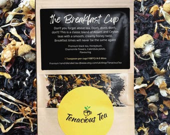 The Breakfast Cup ~ Honey Flavour Black Tea Breakfast Blend , Breakfast Club Movie Inspired, Vegan