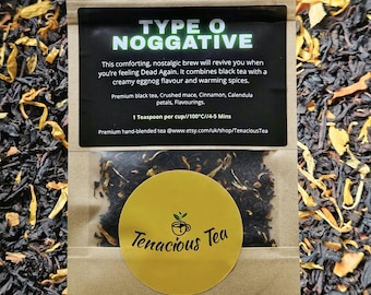 Type O Noggative ~ Eggnog Flavoured Black Loose Tea Blend, Christmas Tea