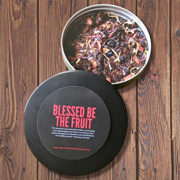 Blessed Be The Fruit Tea Gift Tin ~ Apple & Blackberry Pie and Vanilla Custard, Handmaid's Tale, Gift for Tea Lover