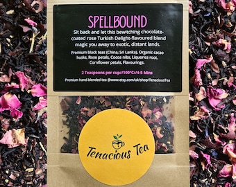 Spellbound ~ Chocolate and Rose Tea, Turkish Delight Flavoured Black Tea, Loose Leaf Blend