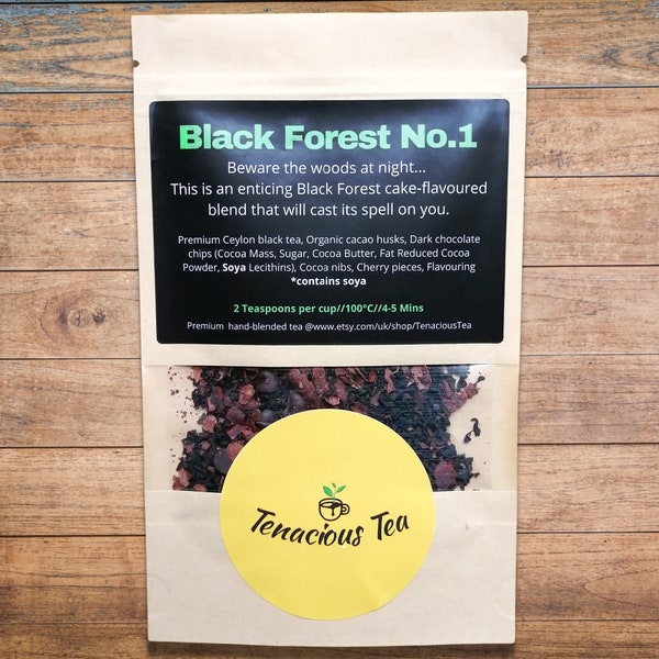 Black Forest No.1 ~ Chocolate Cherry Gateau Loose Leaf Tea ~ Type O Negative Inspired Gothic Black Tea Blend, Ideal Tea Lover Gift