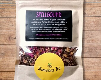 Spellbound ~ Chocolate and Rose Tea, Turkish Delight Flavoured Black Tea, Loose Leaf Tea Blend