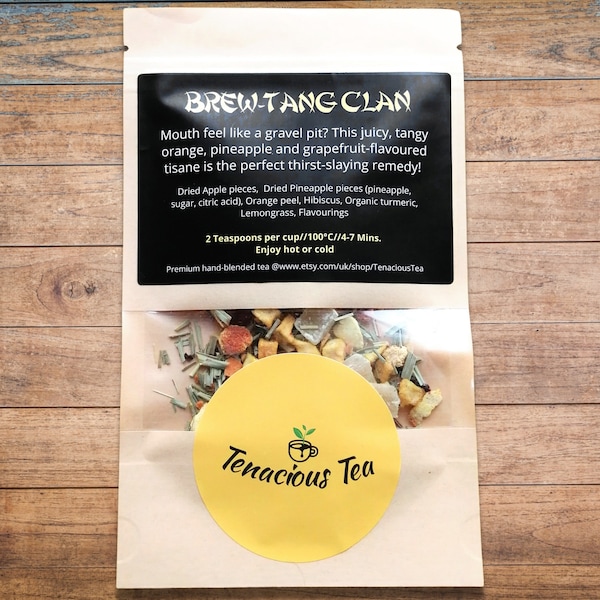 Brew-Tang Clan ~ Pineapple Orange Lemongrass Hibiscus Sweet Tangy Tropical Fruit Flavour Loose Leaf Tea Blend ~ Wu-Tang Inspired Gift