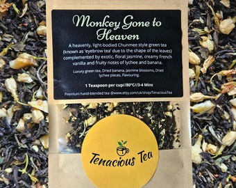 Monkey Gone to Heaven ~ Banana Lychee Vanilla Jasmine Green Tea, Loose Leaf, Pixies Inspired