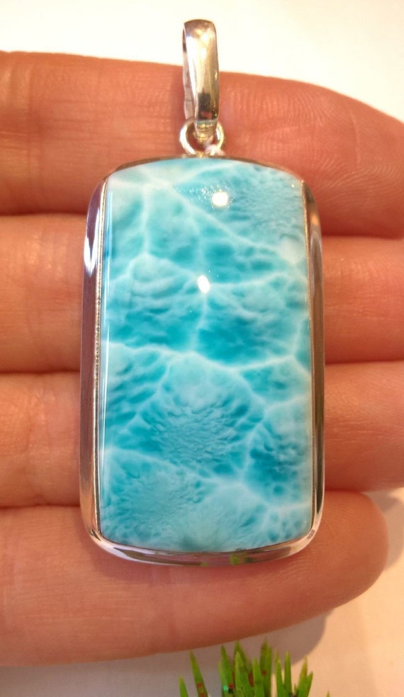 Larimar Pendant ocean Love | Etsy