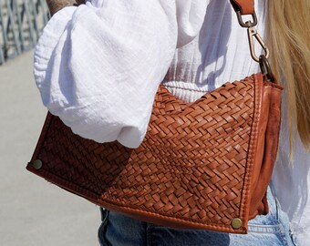 Small Leather Hobo Crossbody - Versatile Women's Handbag, Handcrafted Women's Shoulder Purse, Leather Crossbody Purse for Women
