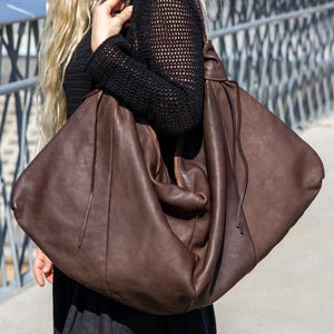 Vintage slouchy weiche Leder Hobo Tasche, große Hobo slouchy weiche Ledertasche, große alltägliche Schultertaschen für Frauen Leder, Oversize-Tasche