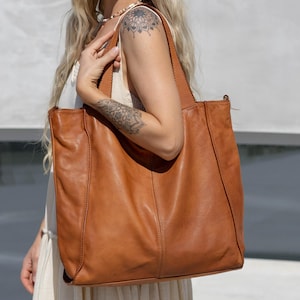 Sac à bandoulière hobo en cuir souple pour femme, sac à bandoulière en cuir vintage, sac fourre-tout fait main avec fermeture à glissière, sac à bandoulière en cuir souple