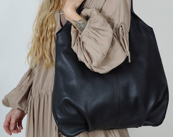 Schultertasche für Damen, Leder Hobo bag, Hobo bag für Frauen, große Tasche, Hobo bag, Ledertasche, Schultertaschen aus Leder, weiche Ledertasche