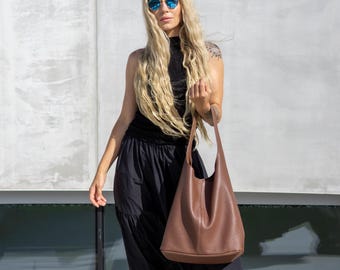 Italienische Leder slouchy Hobo Bag Minimalist Schulter Handtasche für jeden Tag