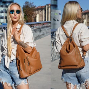 Wandelbare Leder Hobo Bag Rucksack Geldbörse Damen, Wandelbare Leder Hobo Bag Large, Wandelbare weiche Leder Hobo Bag mit Taschen