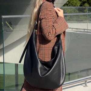 Large Slouchy Leather Hobo Bag – Soft Leather Shoulder Bag for Women – Italian Leather Crossbody, Everyday Gift