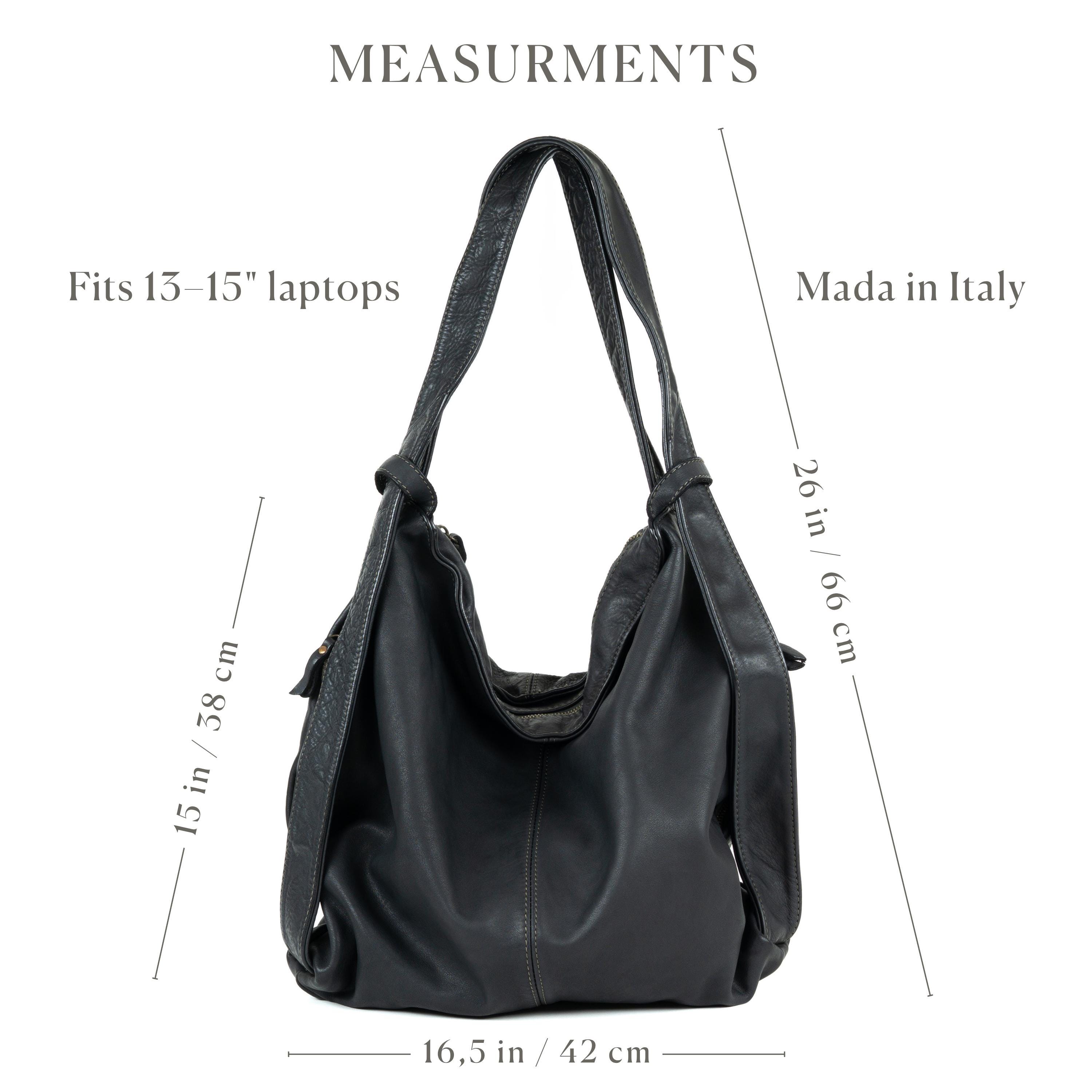 Large Vintage Soft Italian Leather Hobo Bag, Slouchy  display picture 2