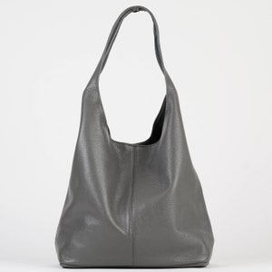 Leather hobo bag women, slouchy hobo bag, large leather bag, shoulder bags for women, soft leather handbag, hobo leather bag, shoulder bag Gray