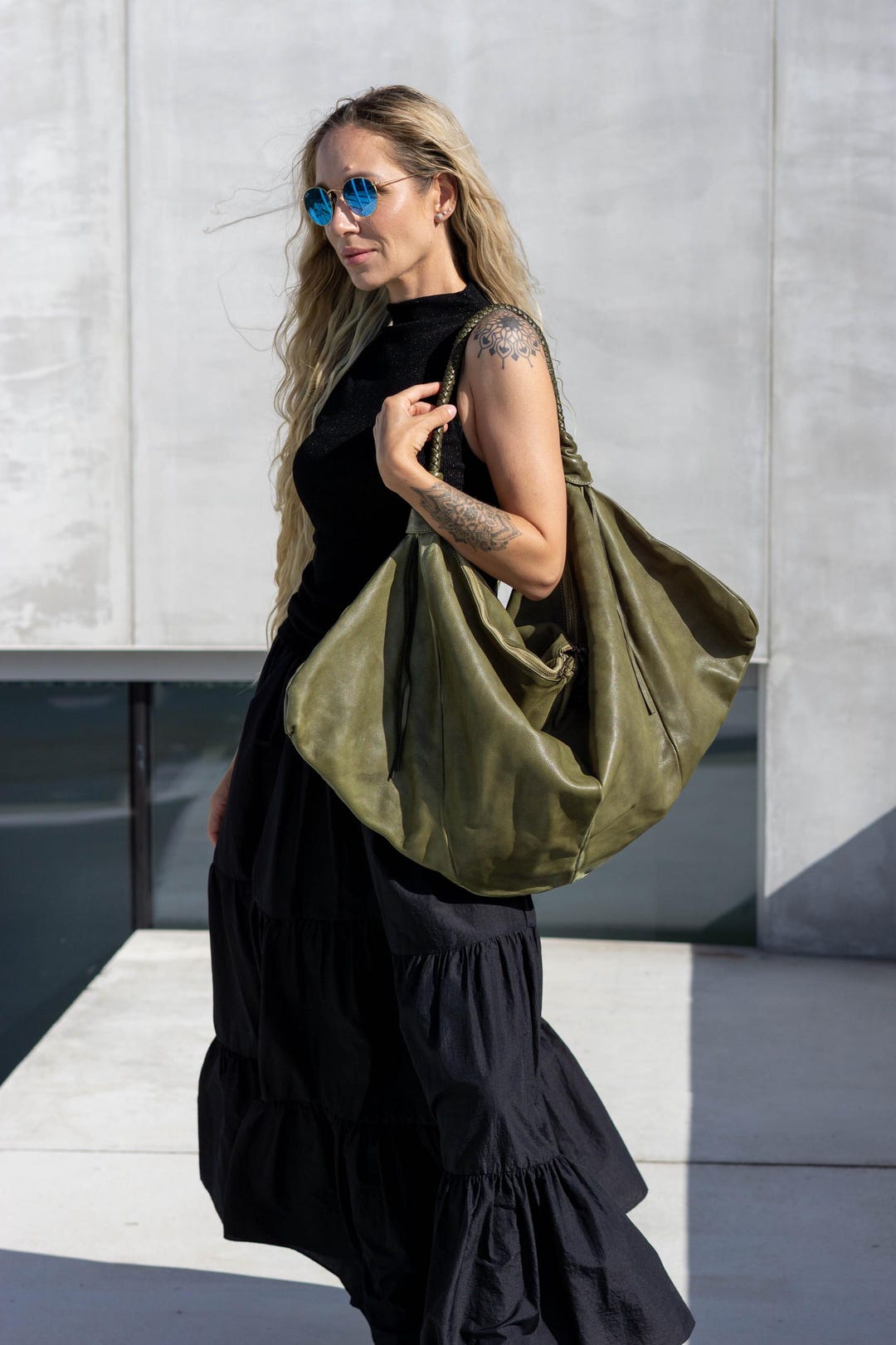 CUNGGI Draagtassen voor dames, grote schoudertas, hobo tote bag van veganistisch kunstleer, casual retro schoudertas voor dagelijks gebruik, bruin, 12.60 * 4.72 * 9.84