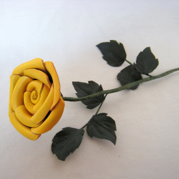 Purple Leather Rose Etsy