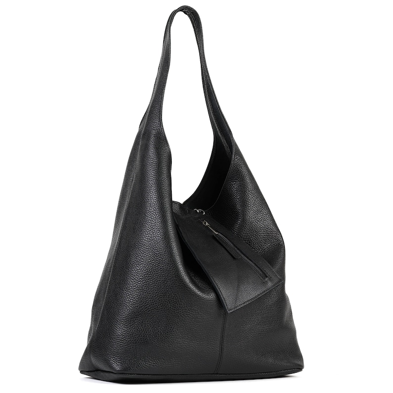 Leather hobo bag women, slouchy hobo bag, large leather bag, shoulder bags for women, soft leather handbag, hobo leather bag, shoulder bag Black