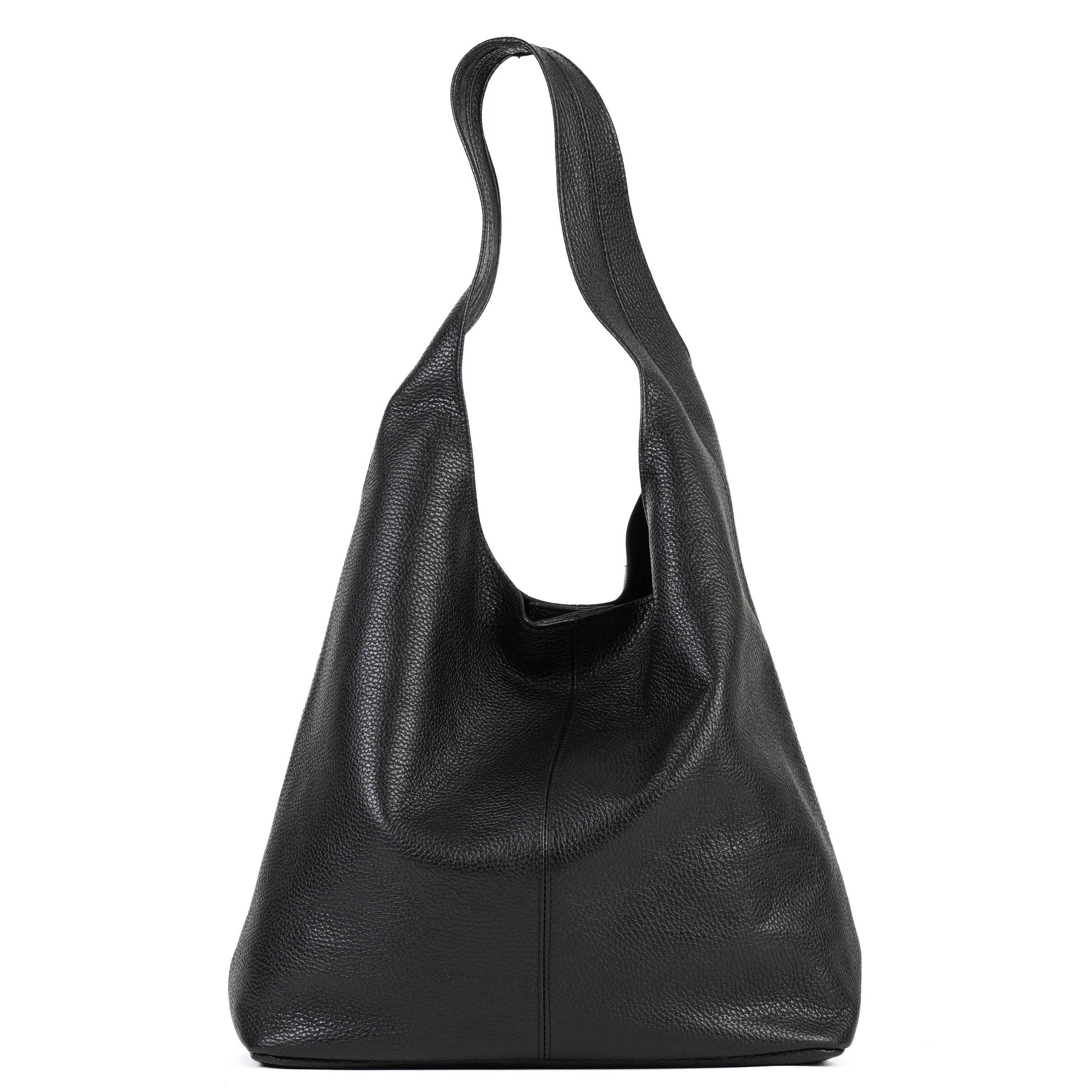 Leather Hobo Shoulder Bag - Oversized Slouchy Purse for