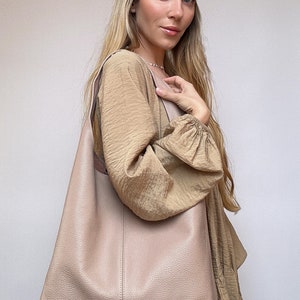 Leather hobo bag women, slouchy hobo bag, large leather bag, shoulder bags for women, soft leather handbag, hobo leather bag, shoulder bag image 5