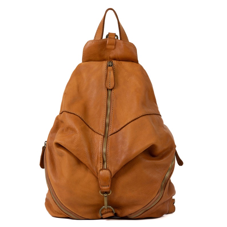 Convertible hobo backpack leather, soft leather backpack, leather backpack women, backpack leather women, backpacks for women vintage Cognac