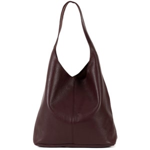 Leather hobo bag women, slouchy hobo bag, large leather bag, shoulder bags for women, soft leather handbag, hobo leather bag, shoulder bag Burgundy
