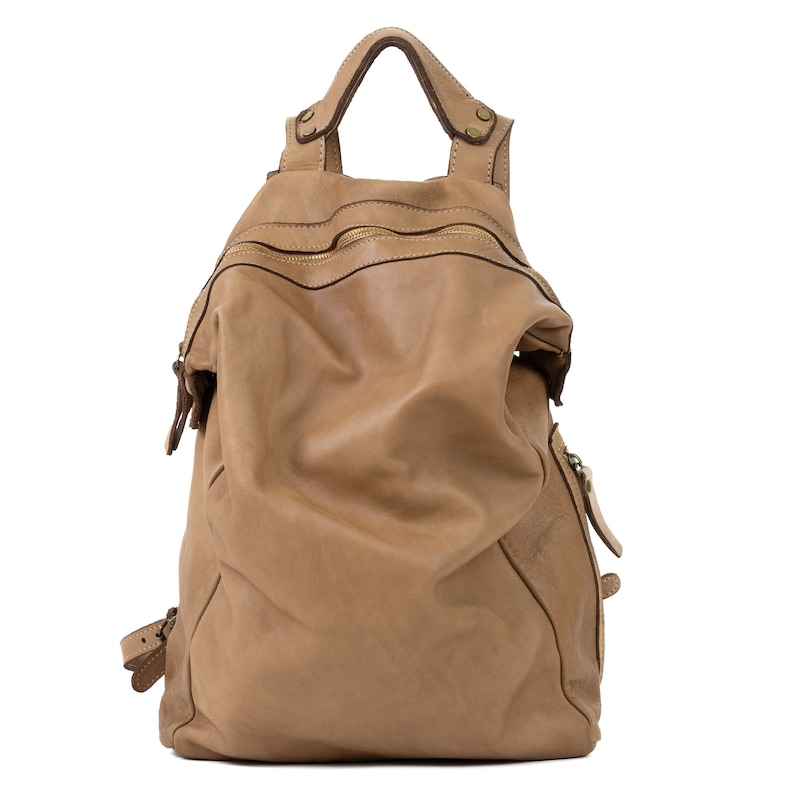 Luxurious Convertible Leather Backpack Unisex Vintage Soft Look, Minimalist Style, Versatile Leather Backpack Women's Convertible Design image 9