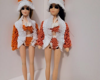 Conjunto de baño rosa o naranja Dawn Pippa - hecho a mano