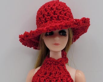 Dawn/Pippa doll wide brim sun hat - hand crocheted - your choice of color