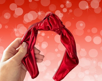Metallic Red Knot Headband