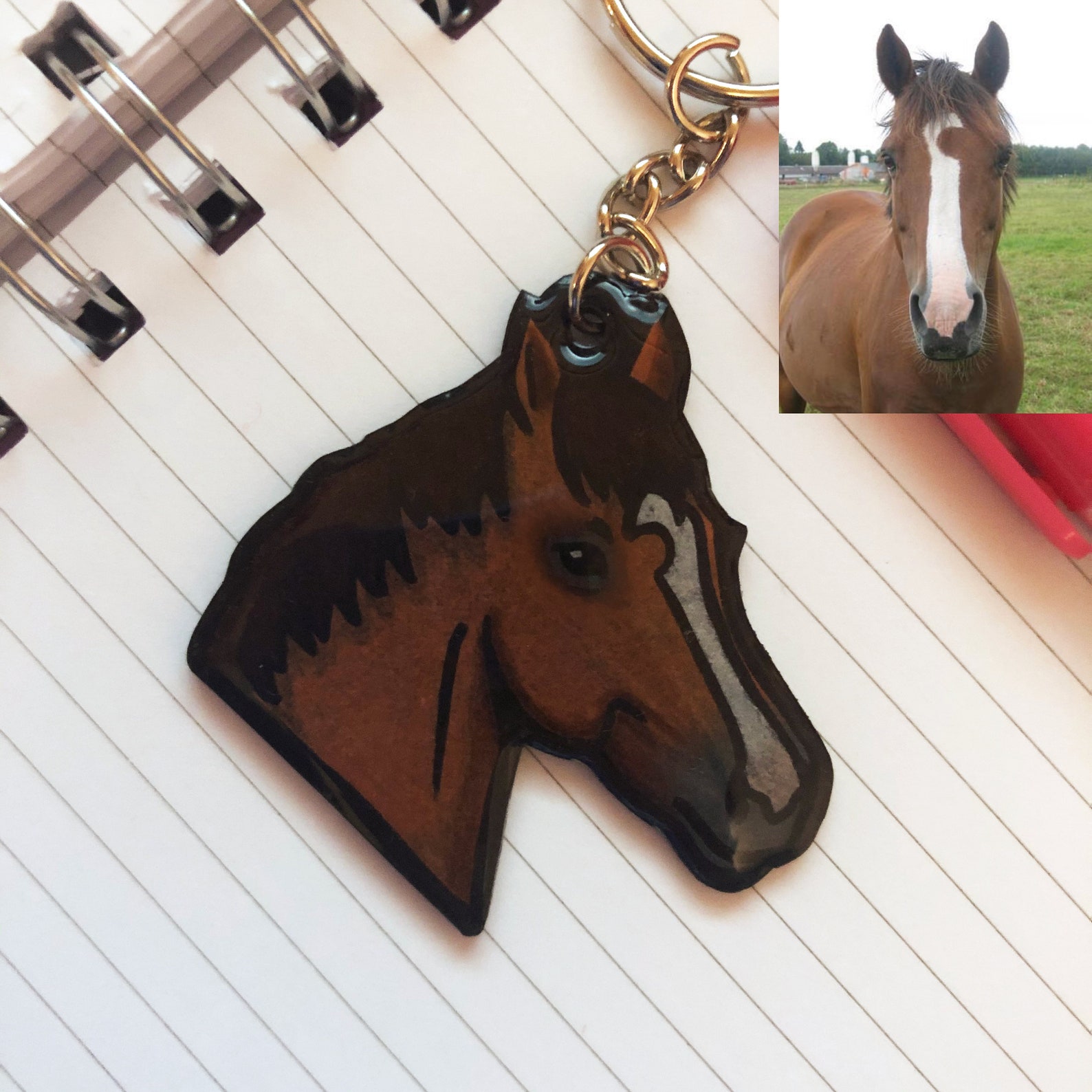 Custom Horse Keychain of your Horse Hand painted Etsy